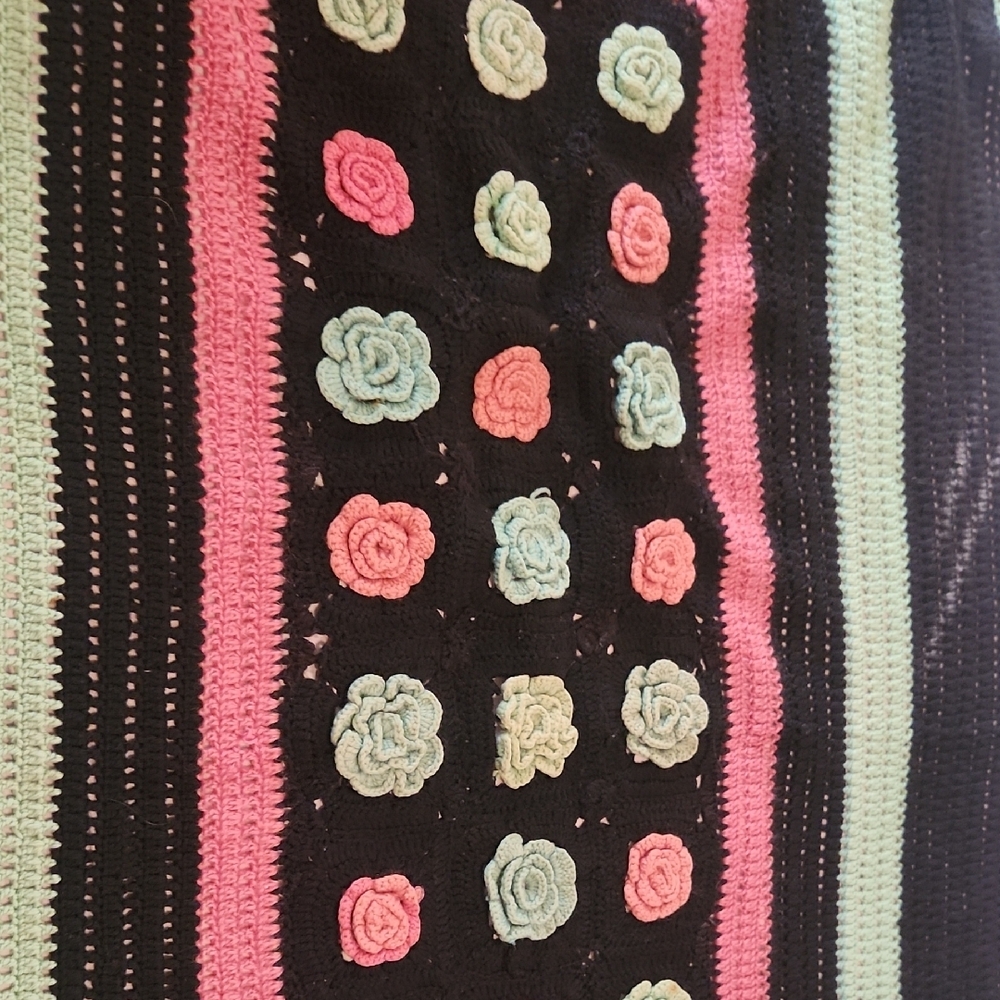 Vintage Neon Crochet Blanket